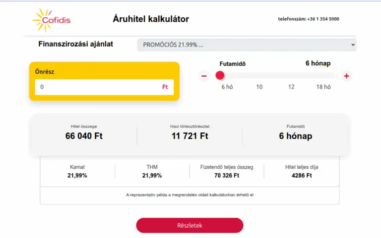 Cofidis Hiteligénylő